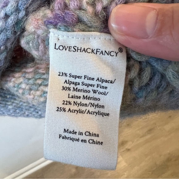 LoveShackFancy‎ Yumi Alpaca Wool Blend Sweater in Rainbow - Picture 9 of 10